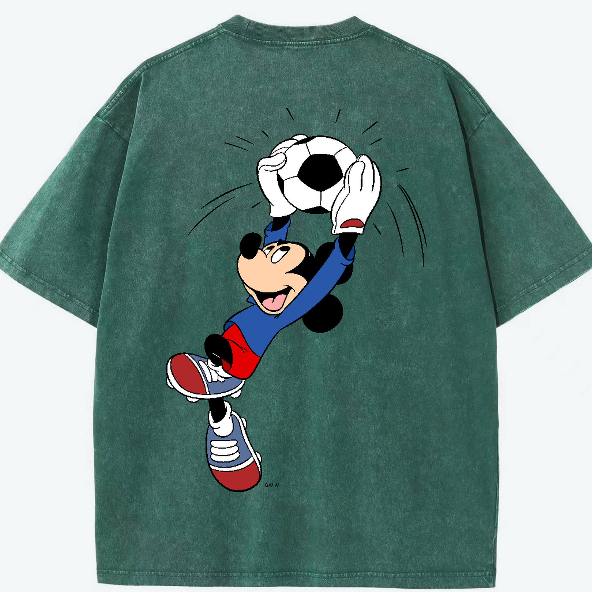 （画像用） ミッキーマウス Mickey Mouse 綿100% ヴィンテージ風 半袖Tシャツ（背面プリント）